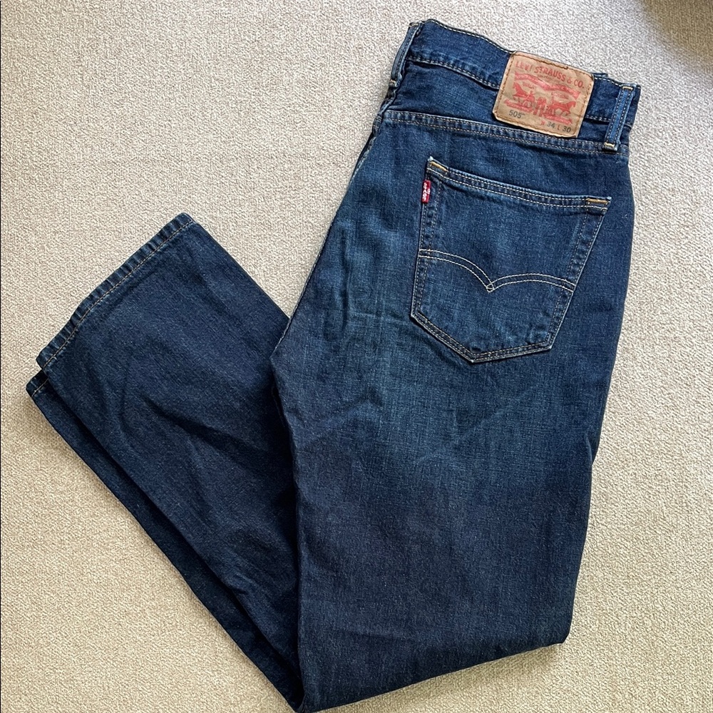 Men's Blue Jeans Levi 505 34x30 Y2K - Picture 5 of 6